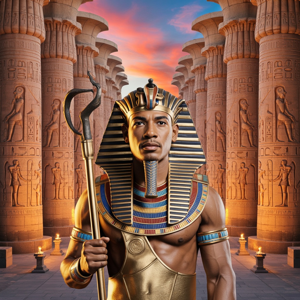 Prince Odulani depicted as Pharaoh Ramesses III